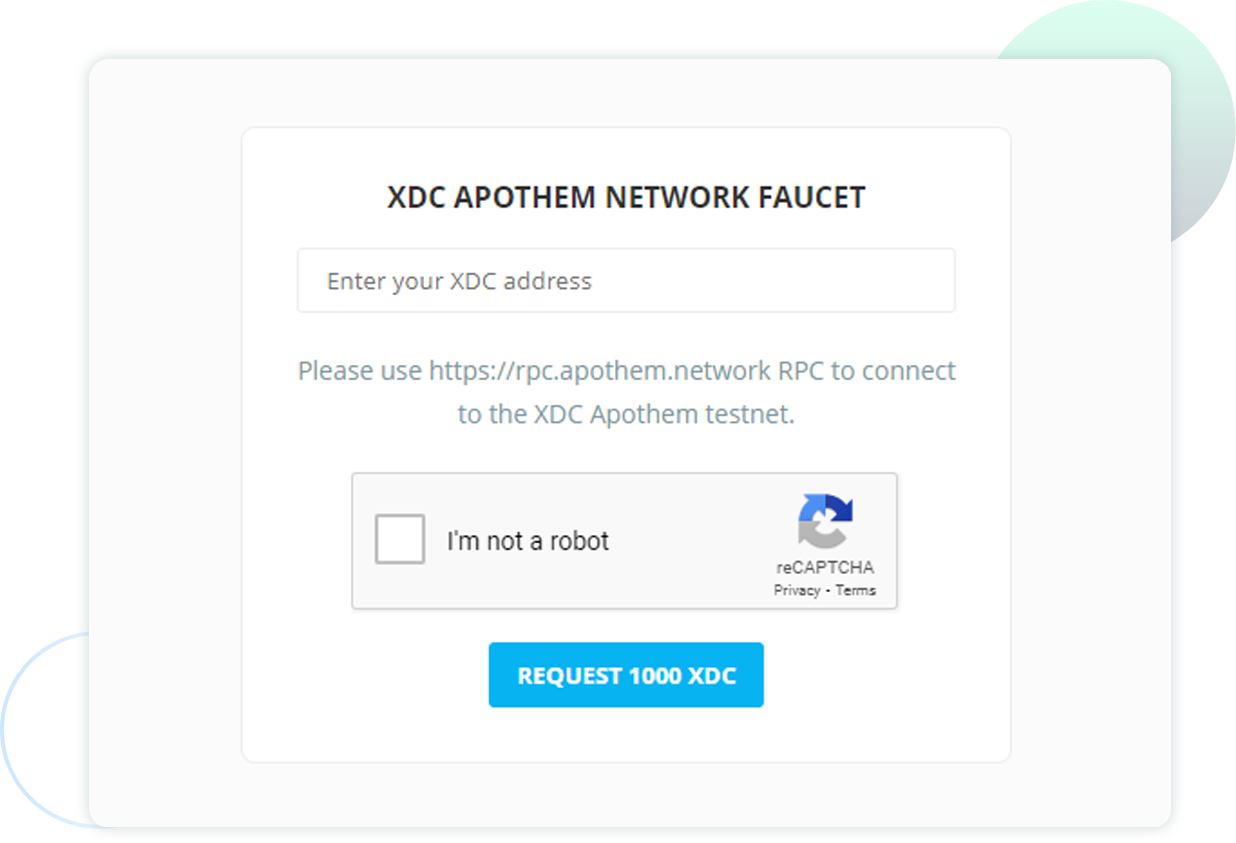 XDC Faucet